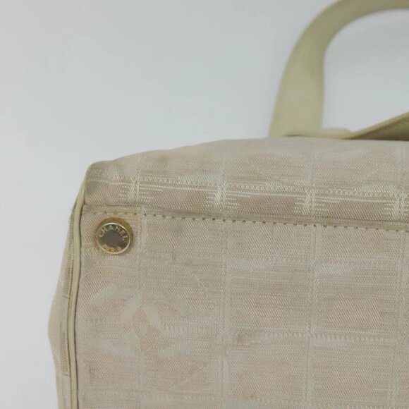 CHANEL New Travel Line Hand Bag Nylon Beige CC Auth bs24763 - Picture 10 of 16